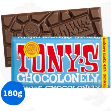 Tony's Chocolonely Latte Scuro Chocolade Reep 42% 180 g