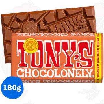 Tony's Chocolonely Sale Marino Latte Caramello Chocolade Reep 180 g