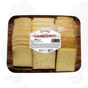 Naturale * Mix di 3 Pepi * Affumicato | Formaggio Raclette a Fette | 800g