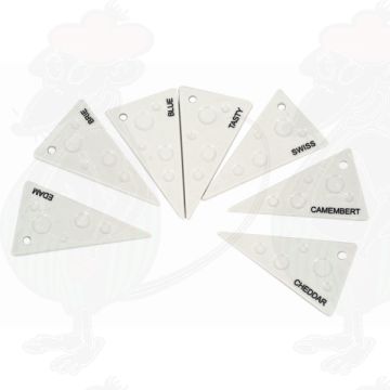 Cheese labels porcelain set of 7 - Salt and Pepper